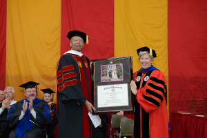 Dr. Myers and Caldwell College President Nancy H. Blattner, Ph.D.